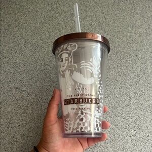 Starbucks Clear Tumbler with Brown Lid